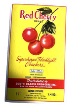 Red Cherry Brand Supercharged Flashlight Crackers Fireworks Label