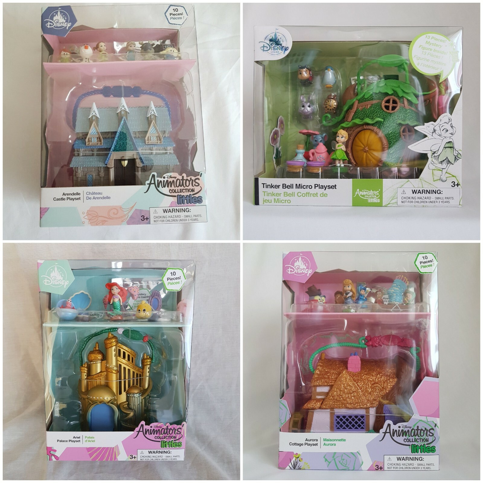 Disney Store Animators Micro Playset Jasmine Palace, Frozen, Belle