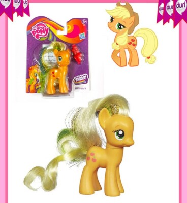 My Little Pony Applejack Model Silk Hair Plastic Doll Girls Kids Toy