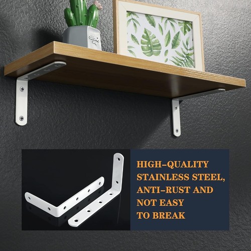 Escuadras Estanterias, Soportes Pared, Acero Inoxidable 90° - 4 Pcs - Imagen 4 de 10