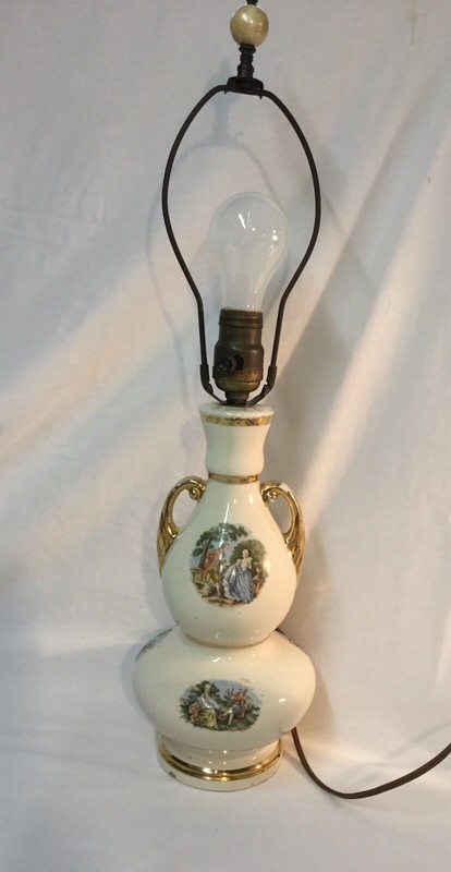 Vintage Royal Queen Table Lamp with 22 KT Gold trim