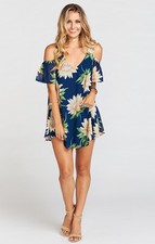 Show Me Your MuMu Ladies Birdie Ruffle Sunflower Dream Peek A Boo Mini Dress-S