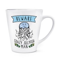 Beware VerrüCkte Qualle Mann 341Ml Latte Becher Tasse - Lustig Tiere Meer Süß