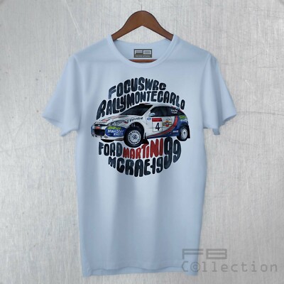 T-Shirt Colin Mcrae WRC Rally Champion Memory Tribute Ford Focus Martini Racing
