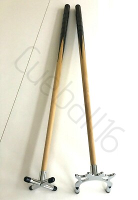 2 x 42'' 1 STÜCK POOL oder SNOOKER HINWEISE mit CHROMKREUZ & BRÜCKENSTÜTZEN für TISCHE