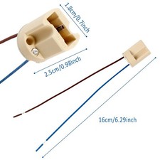 Ceramic Lamp Holders & Sockets Halogen/LED Bulb Base with Teflon Wire Connector