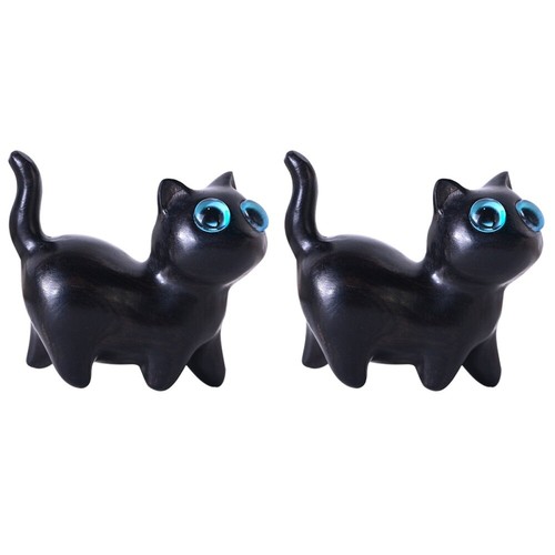 2 Count Cat Decorations Figurines Car Interior Fairys Garden Animal