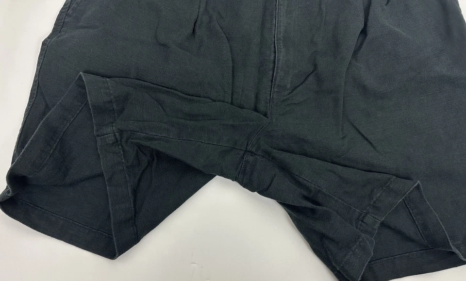 Pantalones Cortos Chinos DOCKERS Vintage Años 90 Mezcla de Lino 38 Desteñidos Negros Doble Pliegue Mínimo Foto 3 de 4