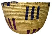 Vintage Yupik Inuit Alaskan Sea Grass BASKET Tight Weave Native American Eskimo