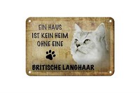 Blechschild Spruch 18X12 Cm Britische Langhaar Katze Metall Deko Schild