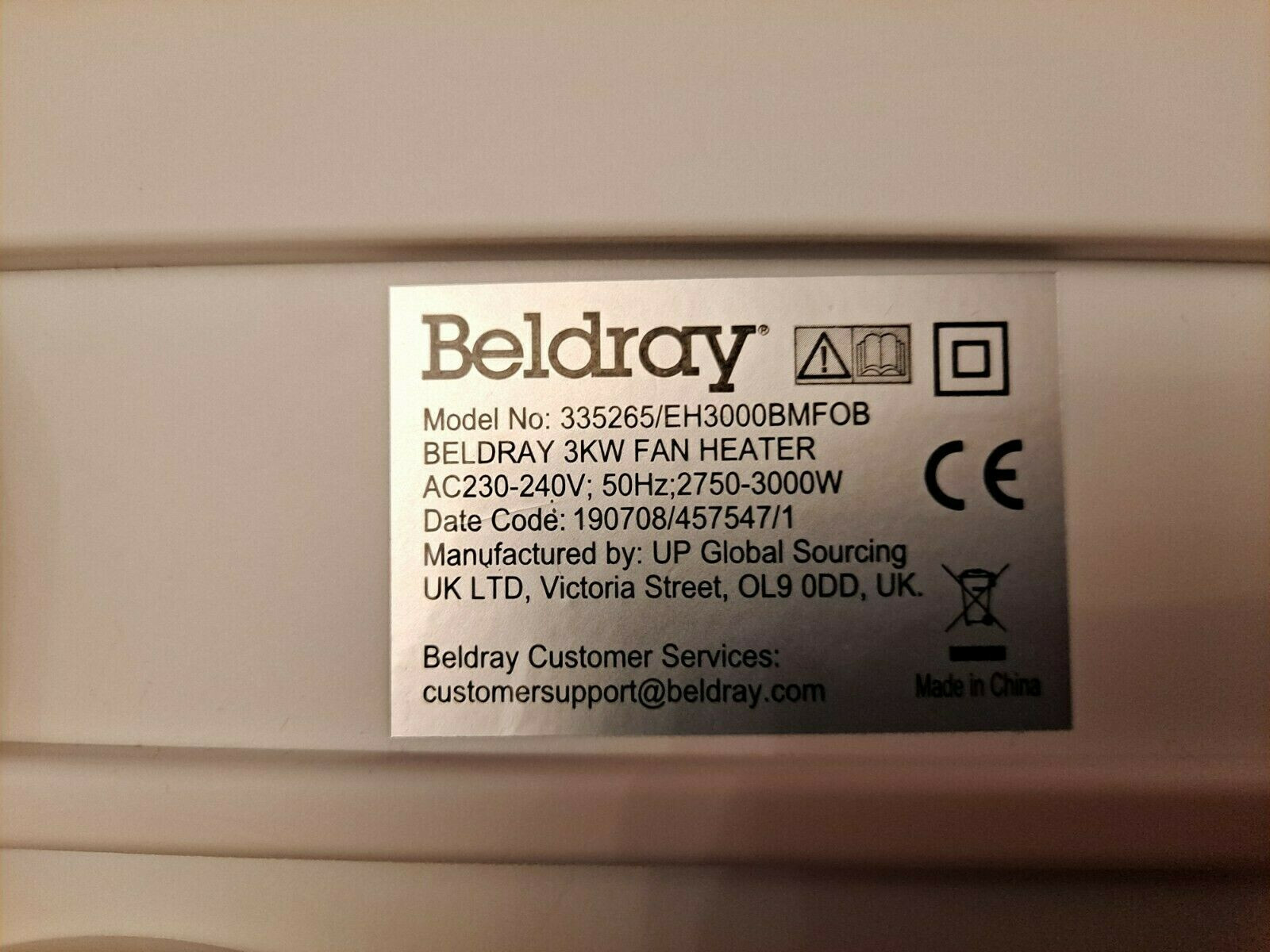 Electric Fan heater 3000W, for parts already tried to fix it twice, doesnt work-image