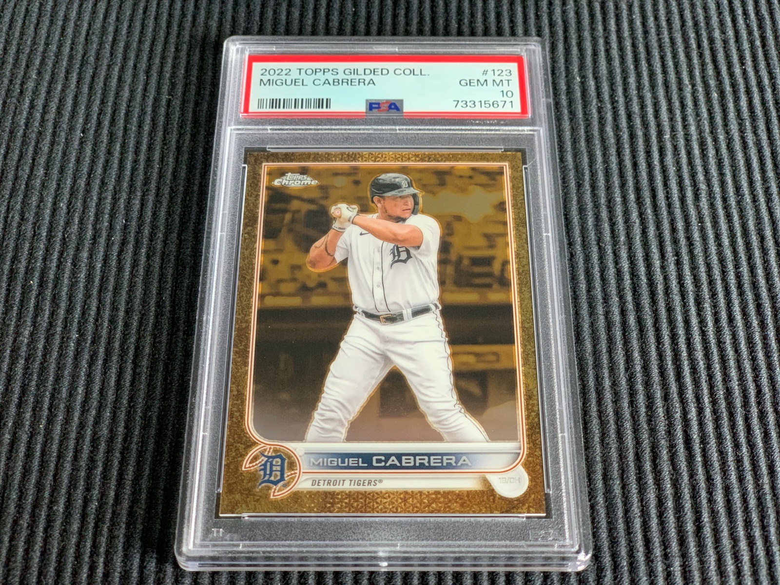 2022 TOPPS GILDED #123 MIGUEL CABRERA *BASE #39/99 PSA 10 GEM MINT*  TIGERS