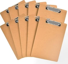 Happyhapi Clipboards 10 Pack 9" x 12.5" Clipboards Bulk, Wooden Hardboard Cli...