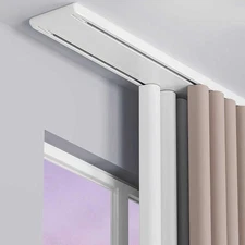 Double Row Curtain Track Silent Heavy Duty Drop Ceiling Curtain Track for Curtai