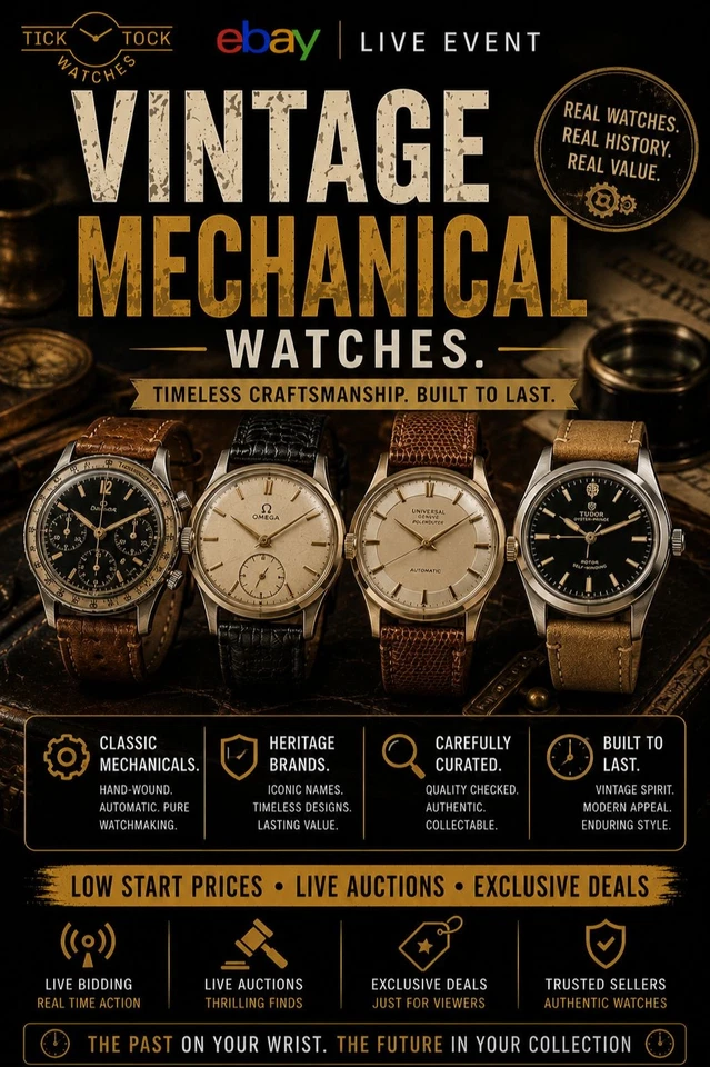 Wednesday Watches - Vintage Mechanical Show - Auction Starts & Buy It Now!