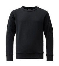 Image of C.P Company Kids Diagonal Fleece Lens Crew Neck Sweatshirt Total Eclipse-A08