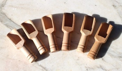 6 Mini Wooden Spoons, Mini Bamboo Spoons for Bath Salts, Tea Small Wooden Scoops