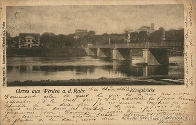 Germany Gruss aus Werden a. d. Ruhr 1900 Bruxells Original Vintage Postcard
