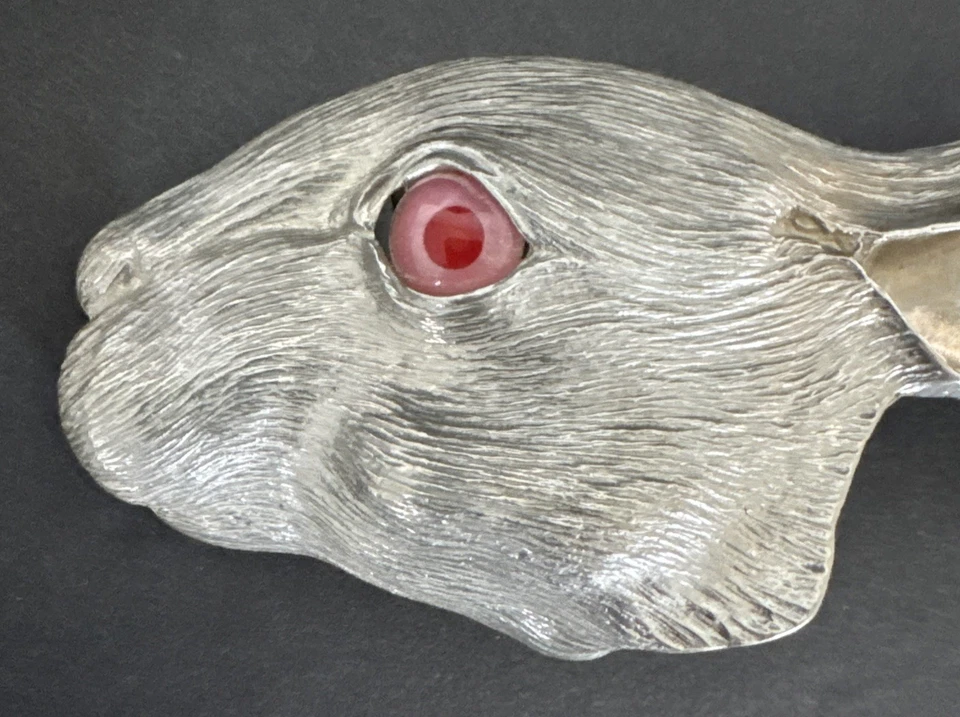 Christopher Ross Hebilla de Cinturón Magnífico Conejo Plata 1985 Usable Arte Raro Foto 2 de 4