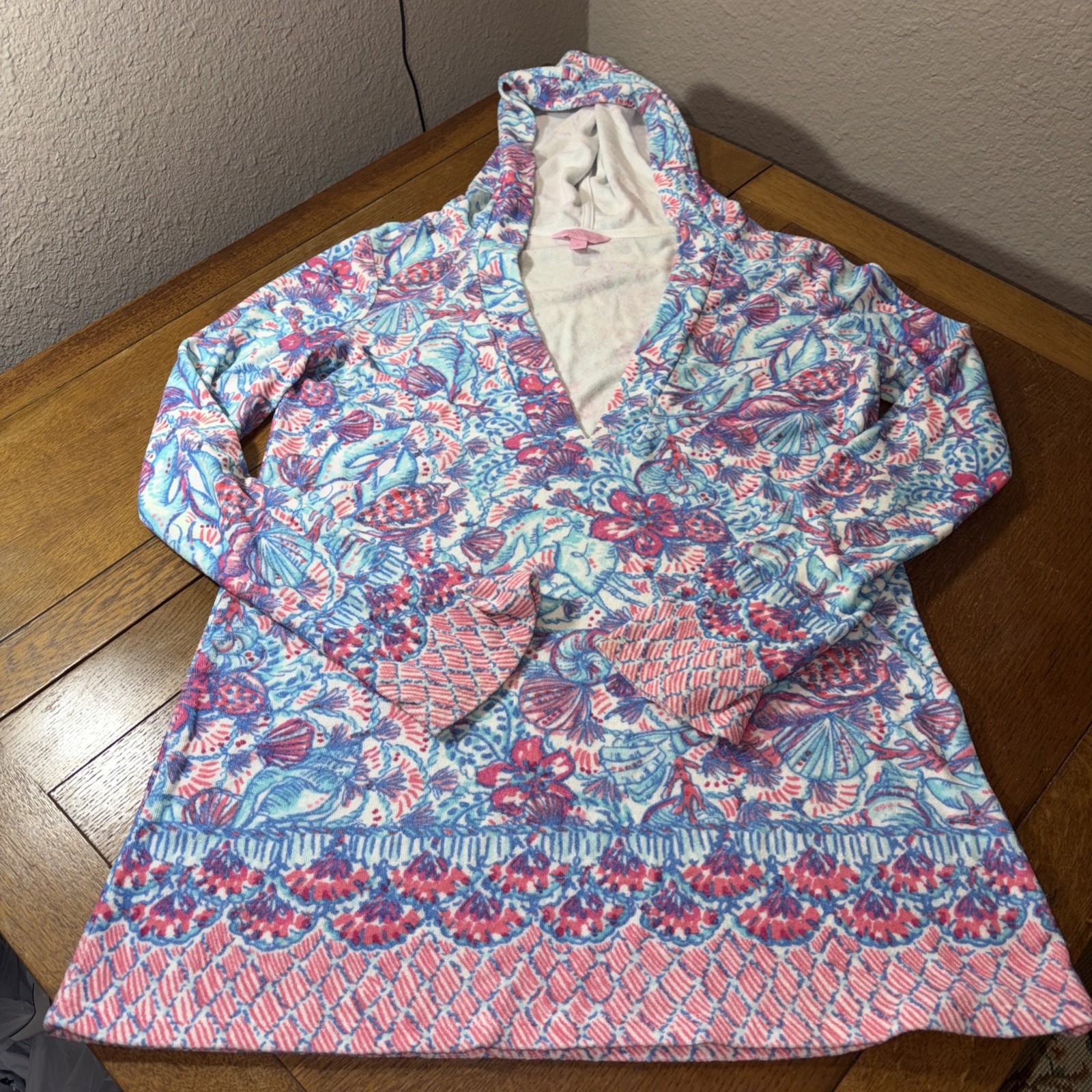 Lilly Pulitzer Women’s Terry Hooded Cover Up Size M