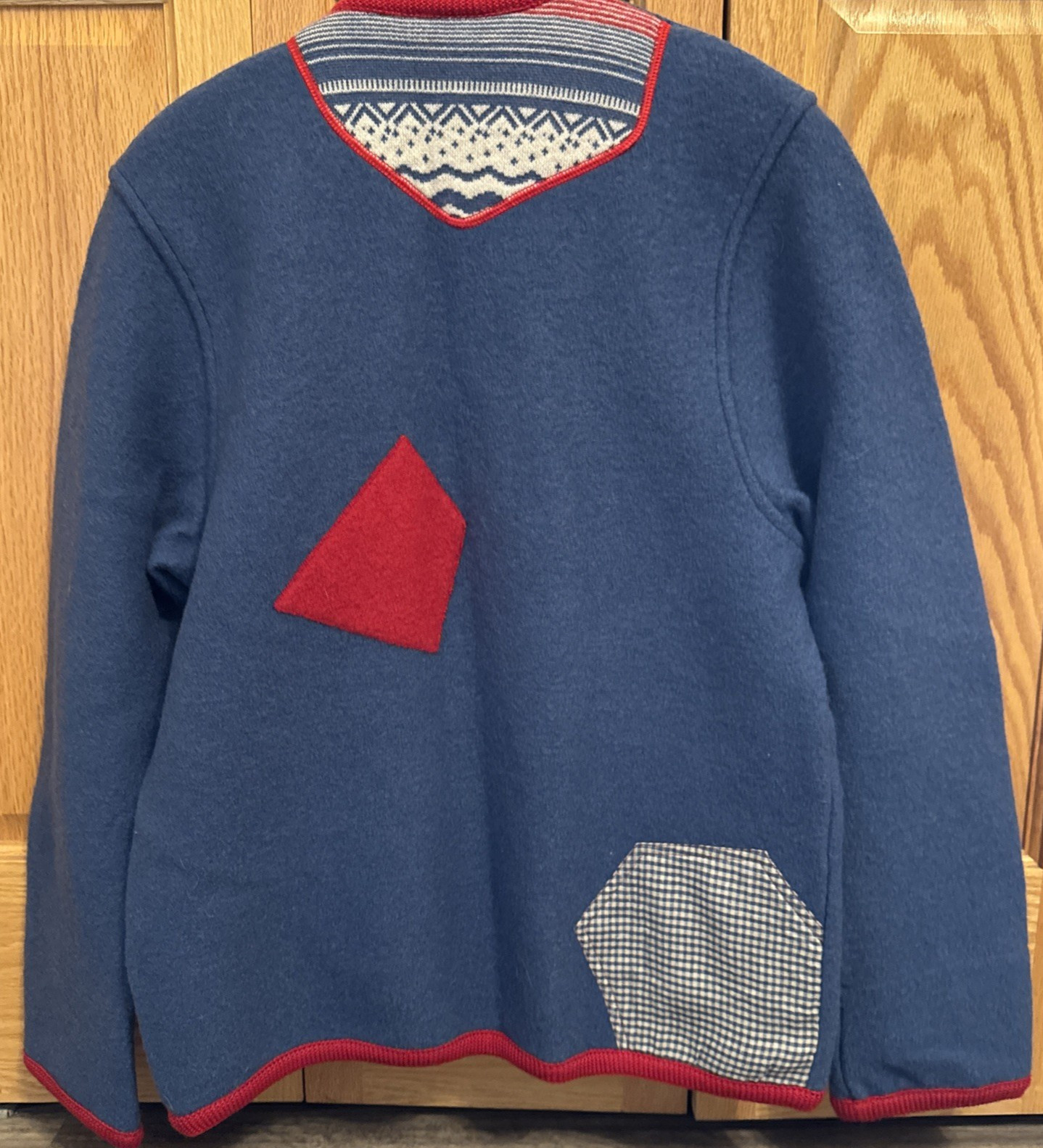 Geiger Women’s Patchwork Boiled Blue Wool Sweater… - image 21