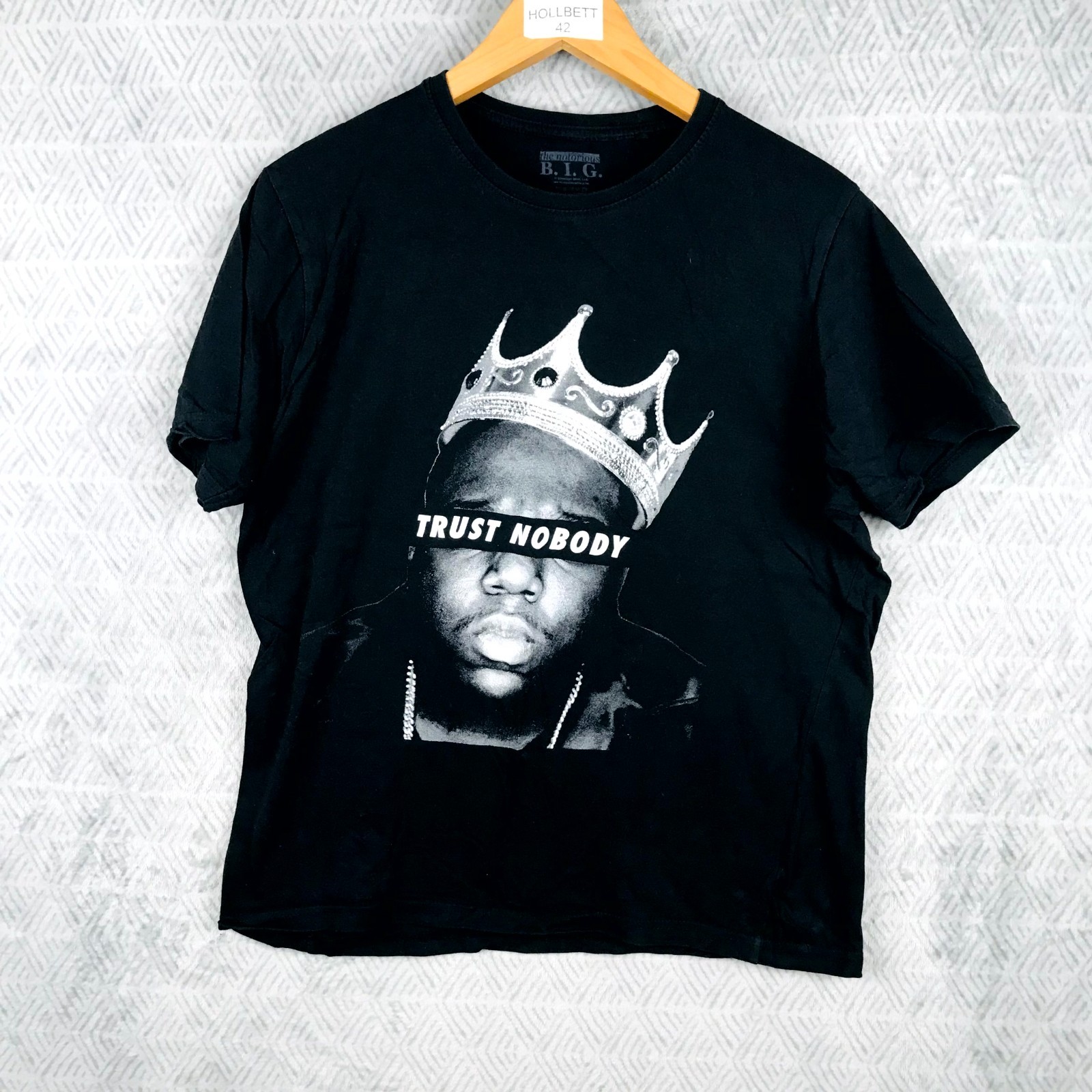 The Notorious B.I.G. Trust Nobody T-shirt Homme S Noir Graphique Rapper Hip Hop