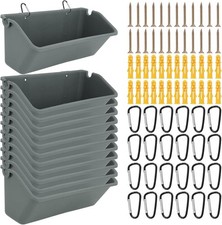 12 Pcs 5 Quart Hanging Chicken Feeders with Metal Clips Duck Water Trough Goat F