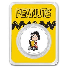Peanuts® Marcie 1 oz Colorized Silver Round 96.66 per troy oz