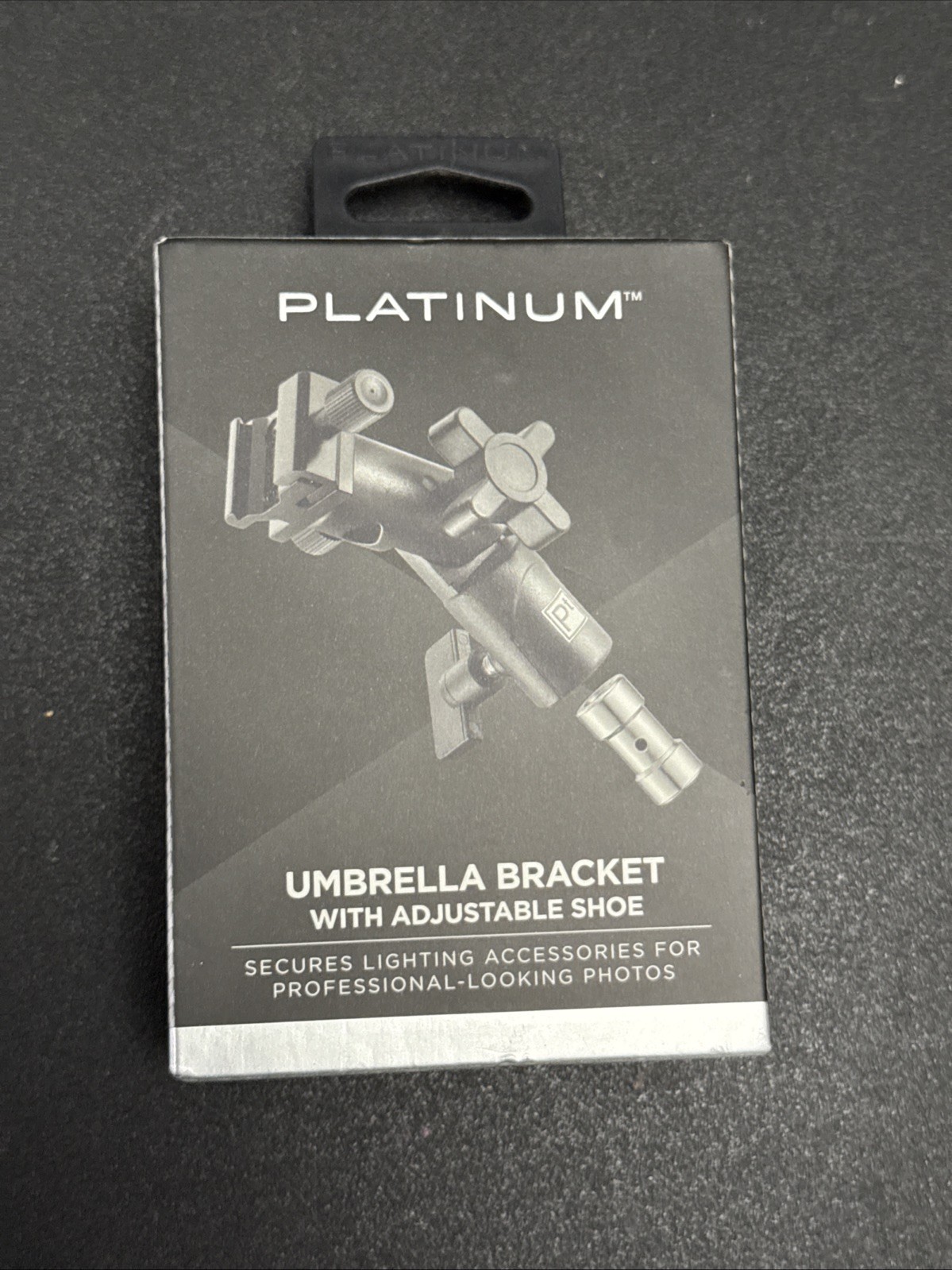 Platinum- Umbrella Bracket with Adjustable Shoe - Black