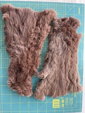 2x Rabbit Pelts Fur Skin Tanned Leather Hides Craft/dummy dog training/fashion