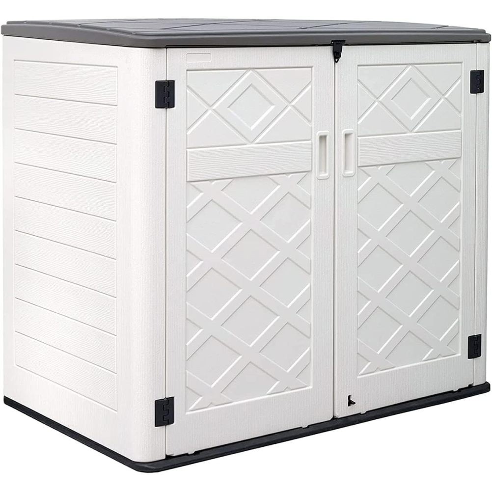 48 Cu.Ft Larger Outdoor Storage Shed Weather Resistance Resin Sheds + 2 shelves