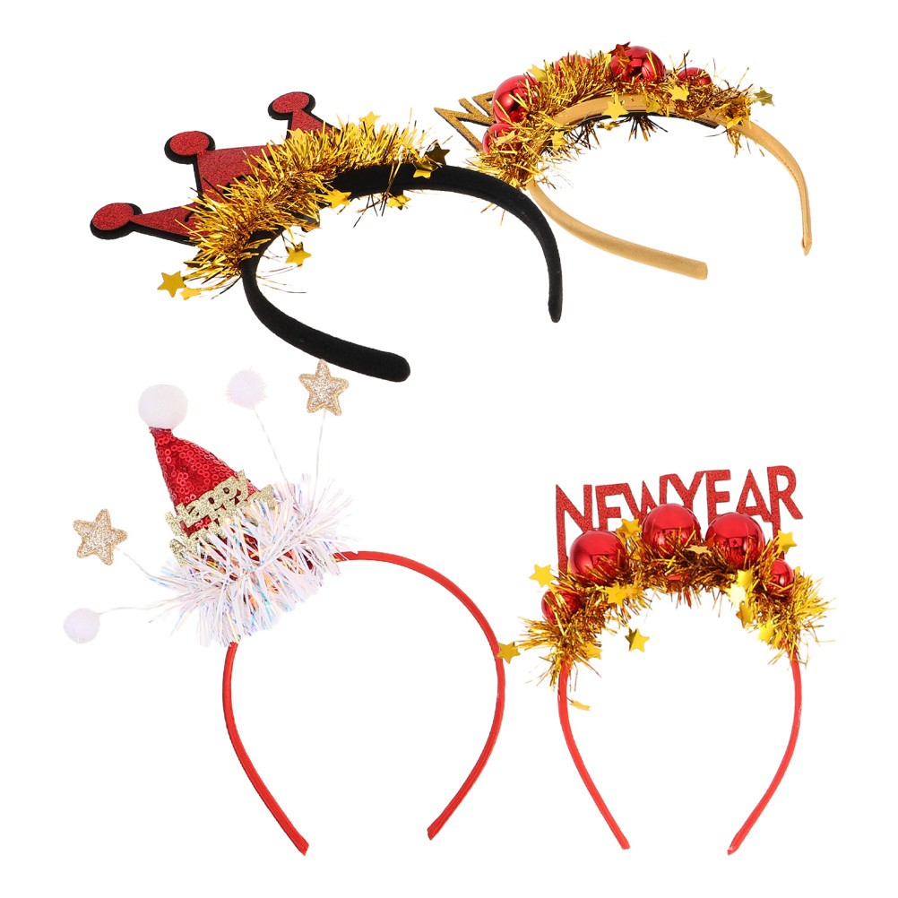 4 Pcs Fasce Per Capelli Festive Fascia Di Paillettes Banca Capodanno