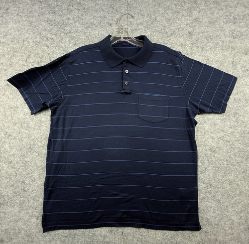 Ralph Lauren Purple Label Poloshirt Herren M dunkelblau gestreift Made in Italy