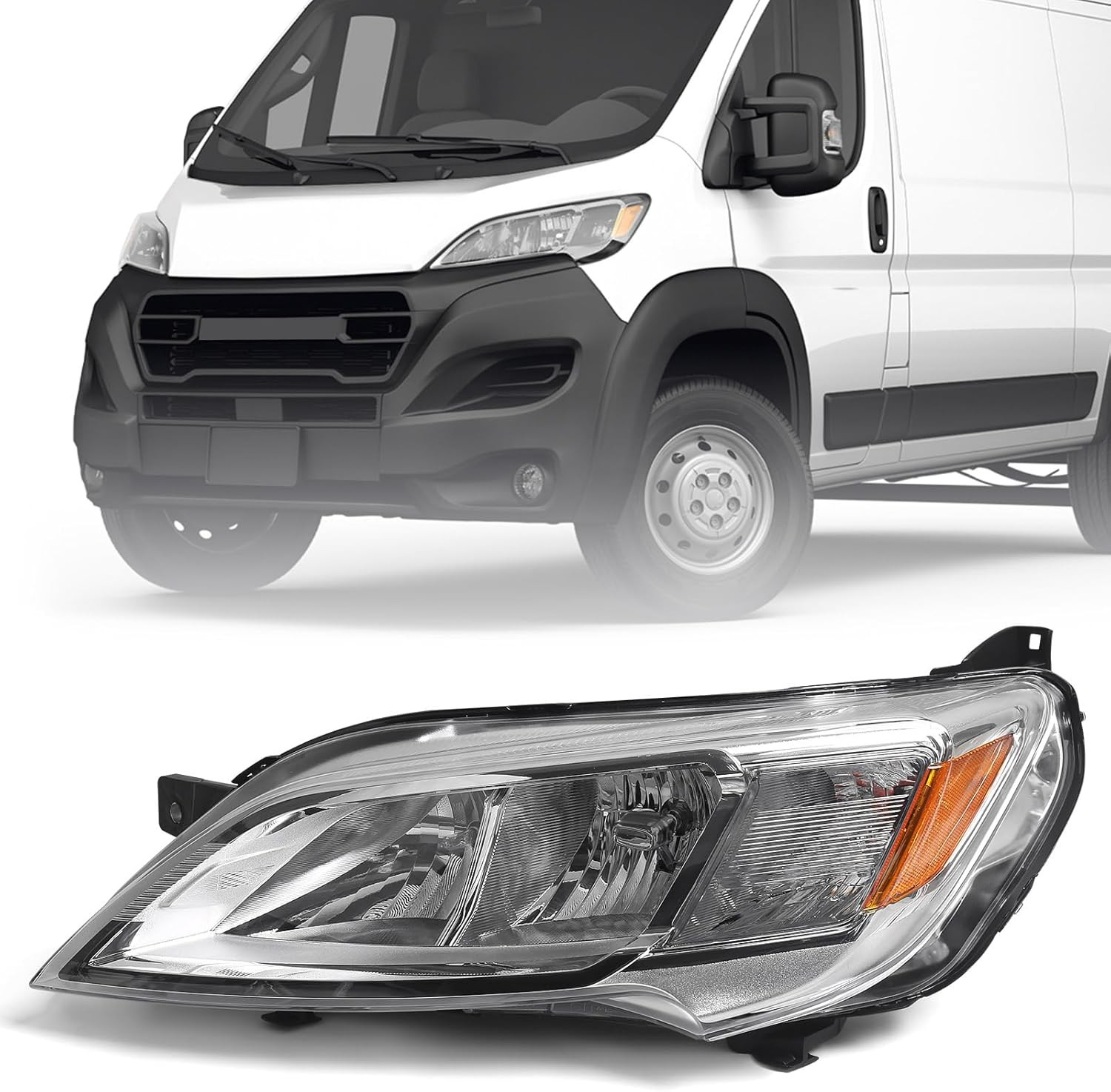 Left Driver Side Headlight Halogen For 2023-2026 Dodge Ram Promaster 1500 2500