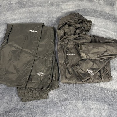 Columbia Windbreaker Jacket Men XL Lightweight Omni Tech Lined And Black Pants