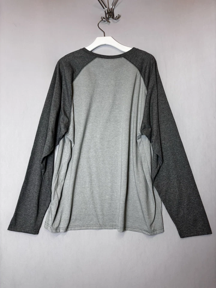 Columbia Shirt Mens Tall 2XL Gray Color Block Long Sleeve Omni Wick Crew Neck - Image 2 of 4