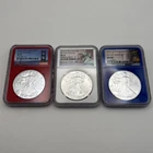 3 Coin 2017 W S P ASE Mint Mark Set 1 oz American Silver Eagle Coin NGC MS69