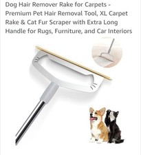 GOSEDER Carpet Rake for Pet Hair Removal - Reusable. Extra Large Home Or Auto