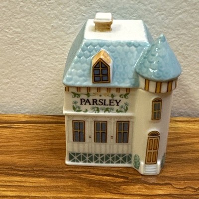 PARSLEY 1989 Lenox Spice Village House Jar w Lid MINT Displayed Only