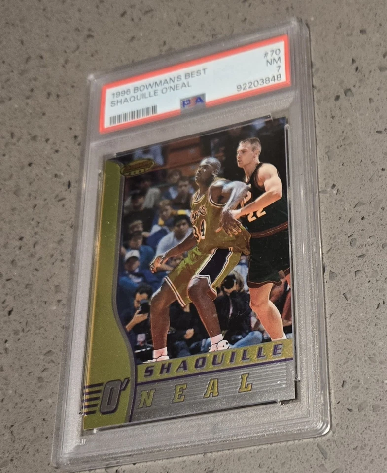 1996-97 Bowman's Best - #70 Shaquille O'Neal PSA 7 NM - Image 3 of 4