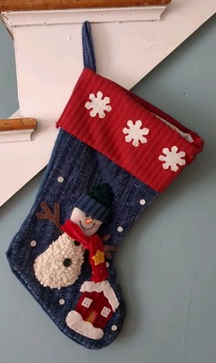 Large Christmas Stocking 3D Plush 17  Long SNOWMAN