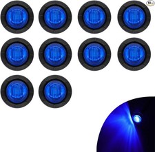 10 Pcs 3/4 Inch Mount LED Rear Side Marker Indicator Lights for Tr Color: Blue