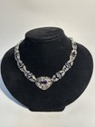 1920s Antique Edwardian Style Sterling Silver Purple Paste Lavaliere Necklace — photo 4