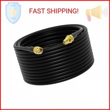 Low-Loss Coaxial Extension Cable 15-Meter 49.2 Ft RG58 SMA Female to SMA Male W