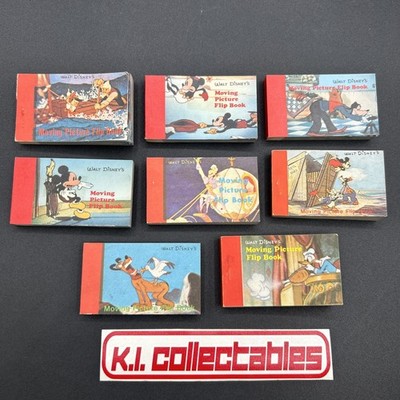 Walt Disney's Moving Picture Flip Books.  LOT OF 8!! Mid 1980's