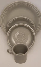 Fiestaware PEARL GRAY 4 Piece Place Setting Fiesta Retired Color Dishware 