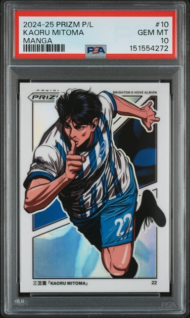 2024-25 Panini Prizm Premier League Kaoru Mitoma #10 Manga Case Hit SSP PSA 10