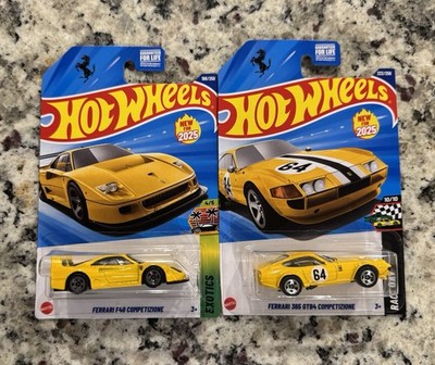 Lot of 2 Hot Wheels Ferrari F40 Competizione + 365 GTB4