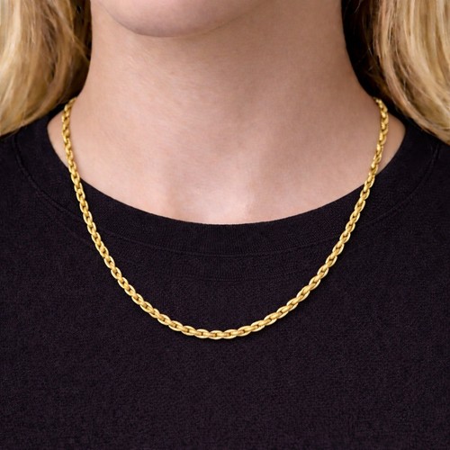 Italian 1/200 14k Yellow Gold Overlay Rope Chain Necklace Bracelet Set Cadena - Picture 10 of 18
