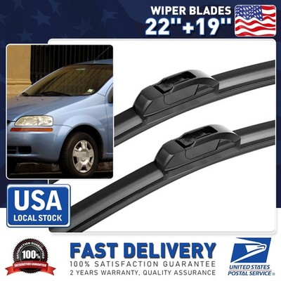 Longer-Lasting Front Wiper Blades 22''&19'' L&R Replace for Cadillac Toyota Ford